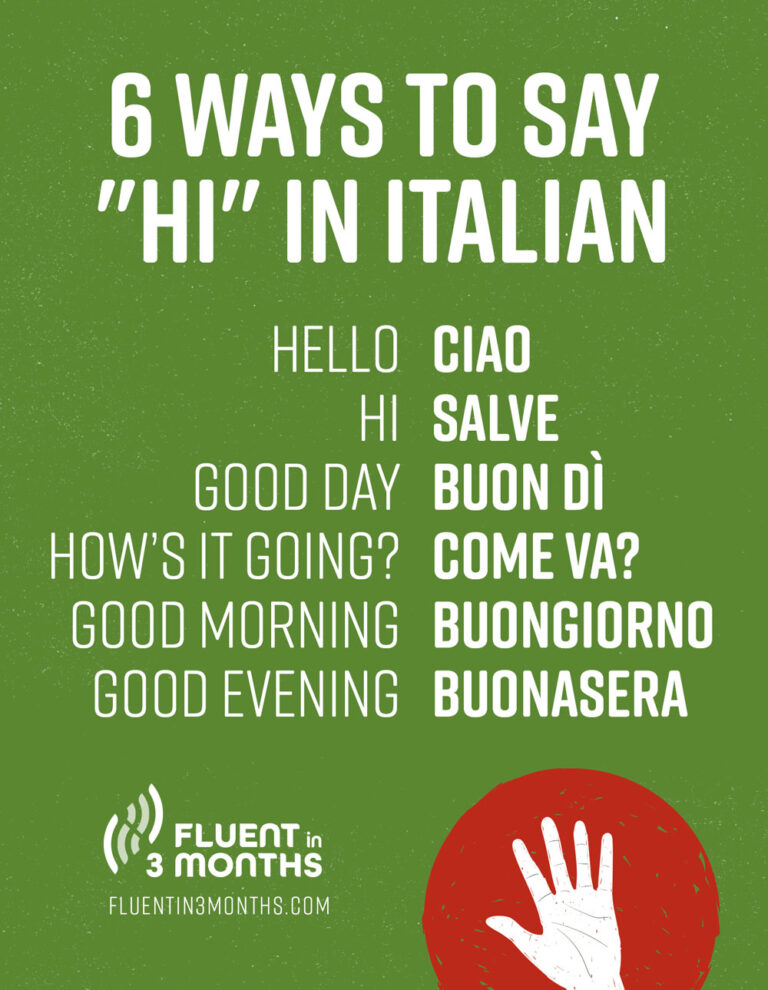 How Do You Say Hi In Italian Language